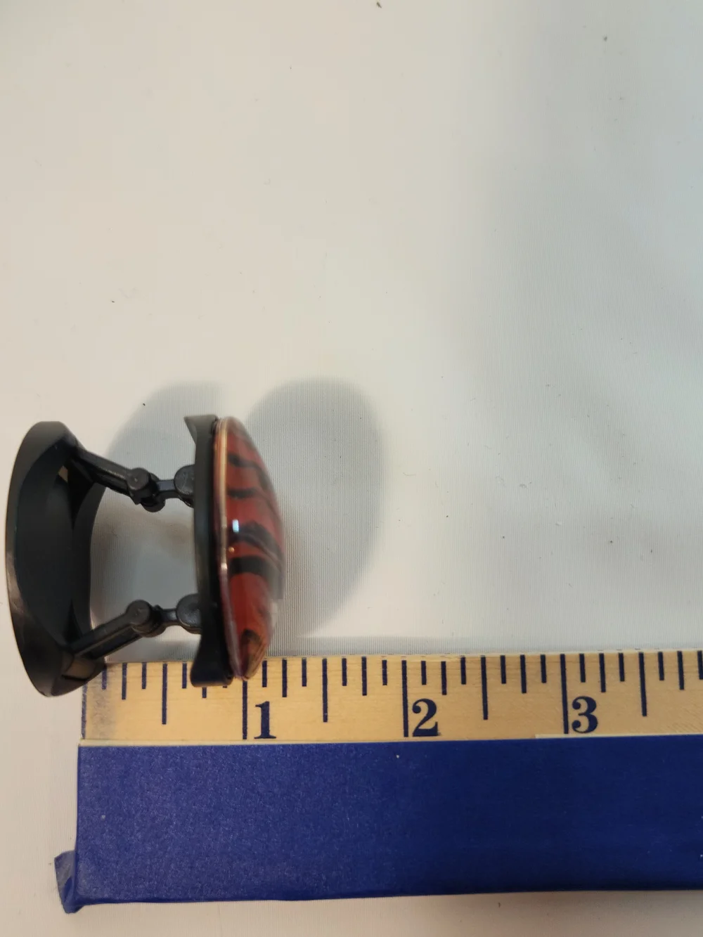 OOAK Phone Grip/Stand Handmade Abstract Art Red Marble Swirl Ethereal Glass